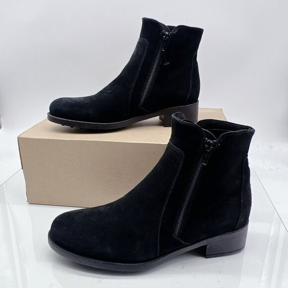 La Canadienne Waterproof Women's Saria Zip Up Ankle Boot Black Suede US 8.5 - Picture 3 of 11